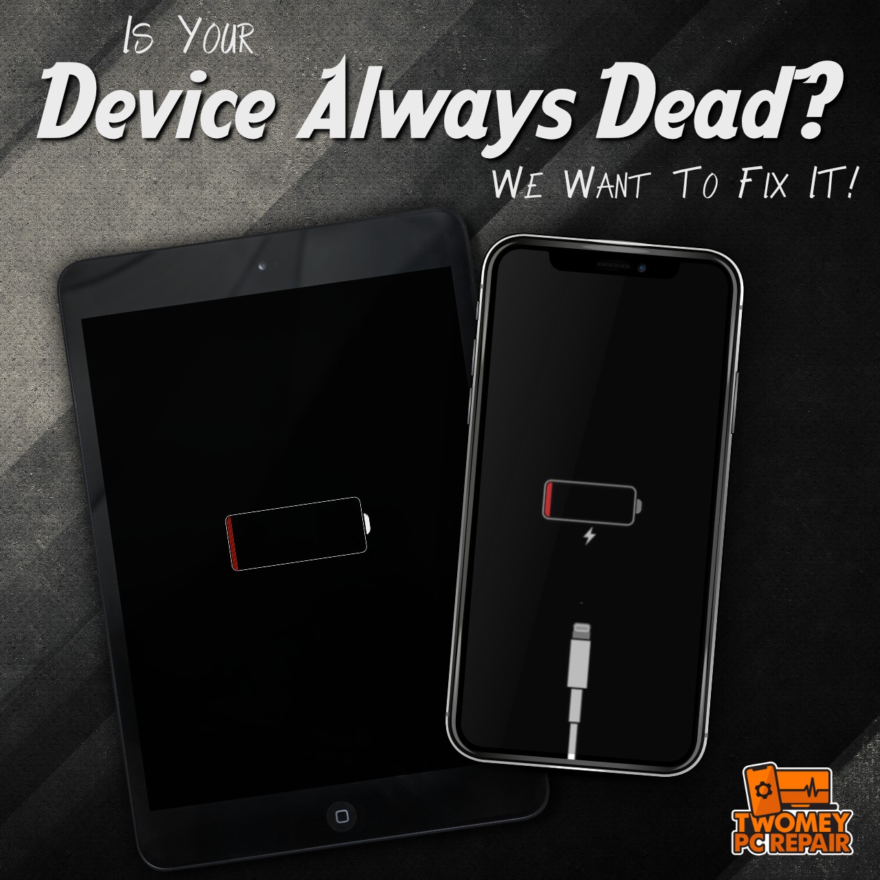 Is your cellphone always dead? We want to fix it with our charging port replacement and cellphone repair services.