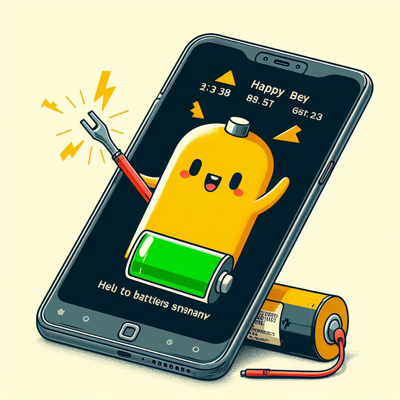 An illustration of a phone with battery replacement options.
